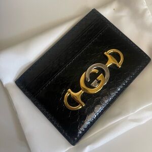 Gucci Zumi Snakeskin Cardholder